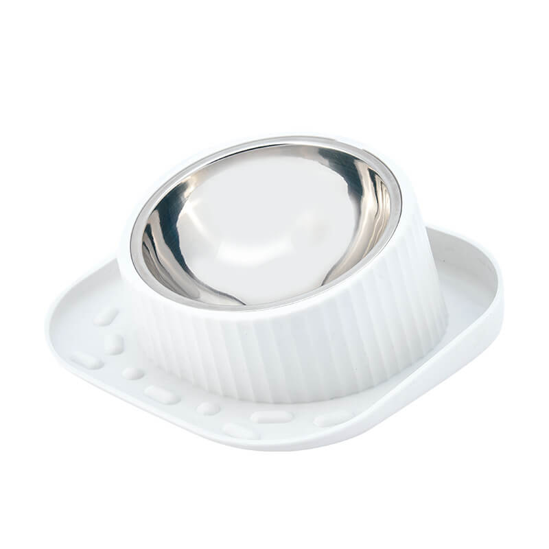 15° Tilted Dog Bowl – Spill-Proof, Non-Slip, Stainless Insert