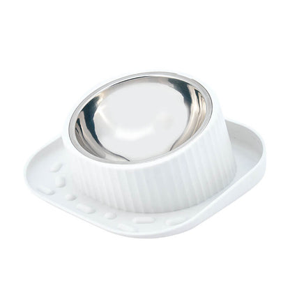 15° Tilted Dog Bowl – Spill-Proof, Non-Slip, Stainless Insert