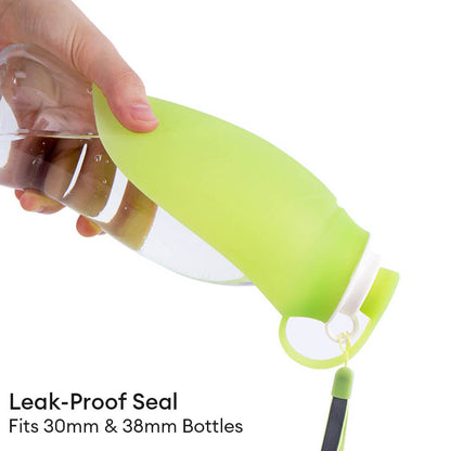 Leaf-Shaped Dog Water Bottle – Foldable, Leak-Proof