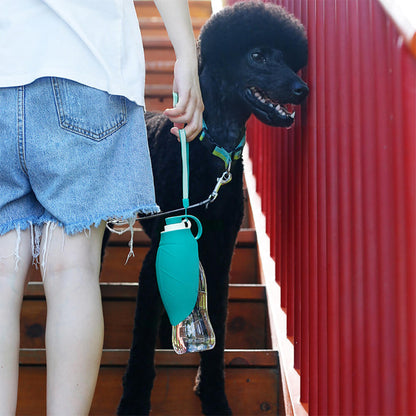 Leaf-Shaped Dog Water Bottle – Foldable, Leak-Proof