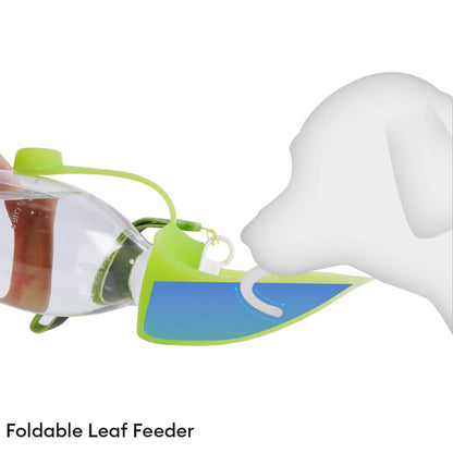 Leaf-Shaped Dog Water Bottle – Foldable, Leak-Proof