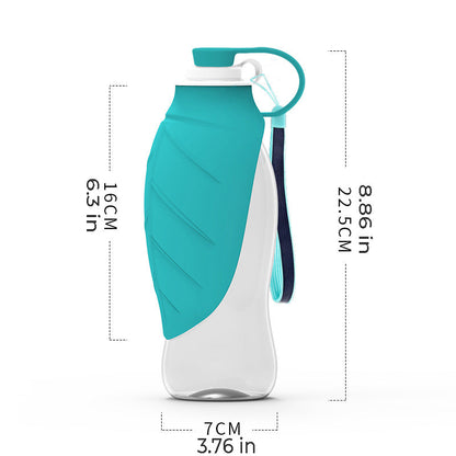 Leaf-Shaped Dog Water Bottle – Foldable, Leak-Proof