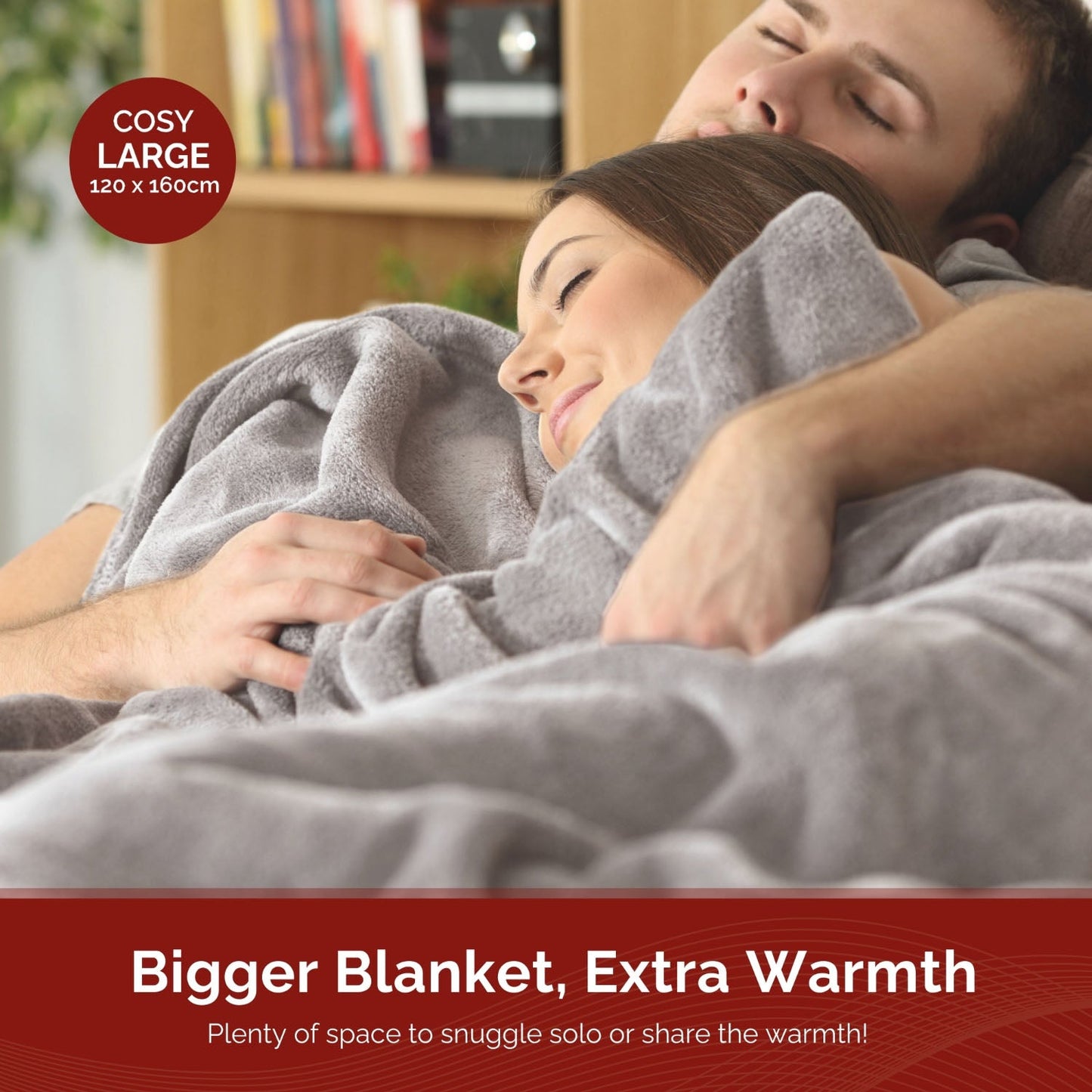 Rediffusion Cosy Snug Grey Luxury Heated Throw – 10 Heat Settings, 1–10h Timer, Fast Heat-Up, Washable Fleece