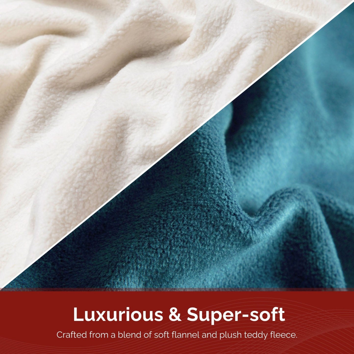 Rediffusion Cosy Snug Teal Luxury Heated Throw – 10 Heat Settings, 1–10h Timer, Fast Heat-Up, Washable Fleece