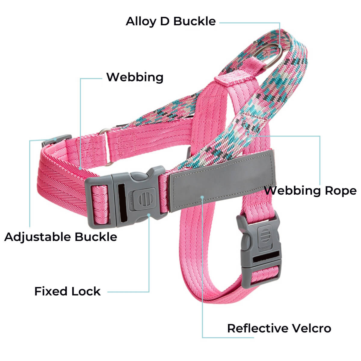 No-Pull Reflective Large Dog Harness – Heavy-Duty, Adjustable