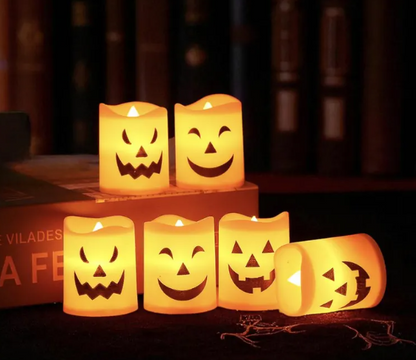 Halloween Skull Candle Lantern – LED Flameless Candle Holder, Pumpkin Ghost Light, Haunted House Halloween Decoration