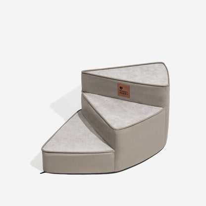 Dog Stairs for Bed & Sofa – Luxe Faux Leather Spiral Pet Steps, Water-Repellent & Washable (StepEase)