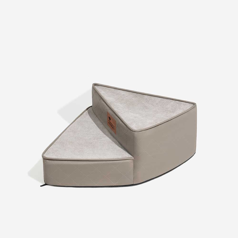 Dog Stairs for Bed & Sofa – Luxe Faux Leather Spiral Pet Steps, Water-Repellent & Washable (StepEase)