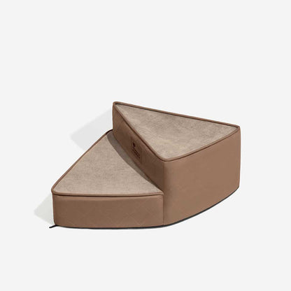 Dog Stairs for Bed & Sofa – Luxe Faux Leather Spiral Pet Steps, Water-Repellent & Washable (StepEase)