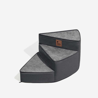 Dog Stairs for Bed & Sofa – Luxe Faux Leather Spiral Pet Steps, Water-Repellent & Washable (StepEase)