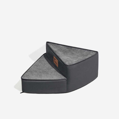 Dog Stairs for Bed & Sofa – Luxe Faux Leather Spiral Pet Steps, Water-Repellent & Washable (StepEase)