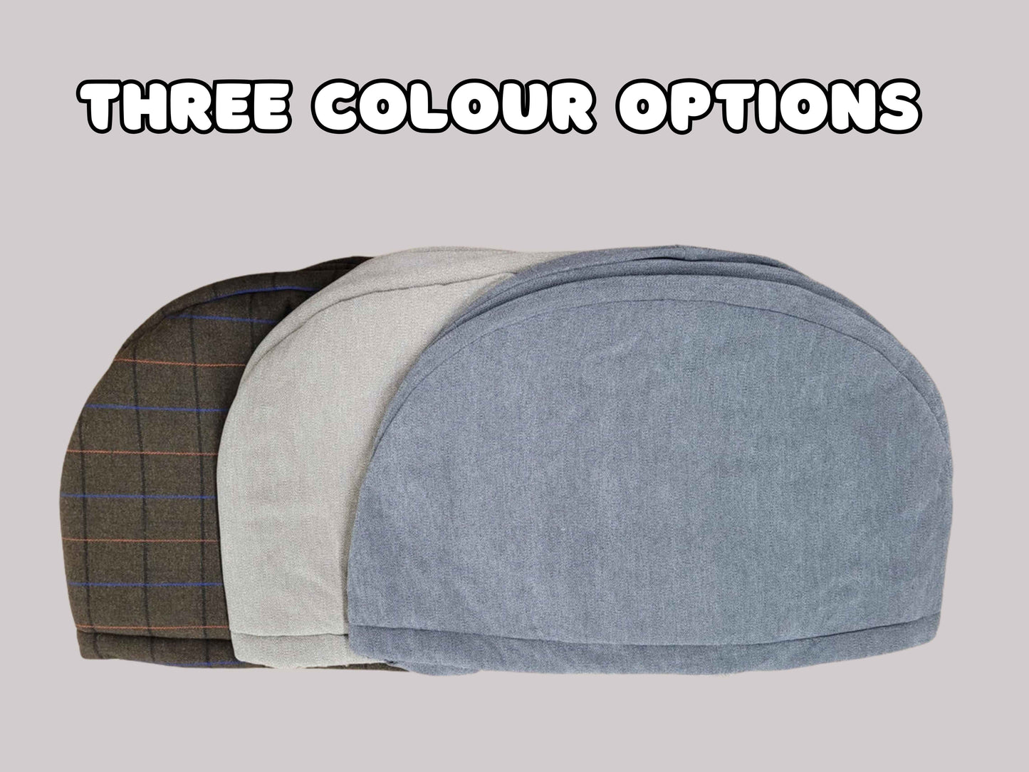 Dog Cave Bed – Grey Luxury Covered Calming Sofa with Removable Hood & Washable Cover