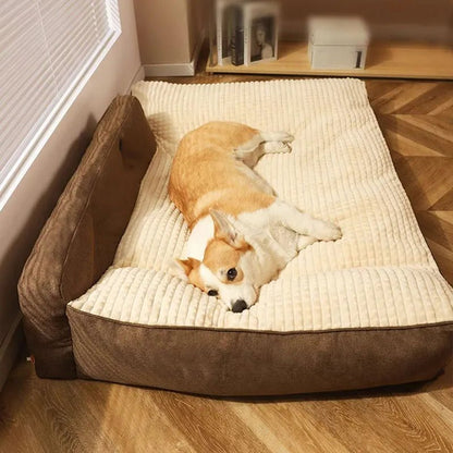 Dog Pillow Bed – Large Washable Cushion with Backrest & Pillow, Non - Slip (M–XL) - mafooouk