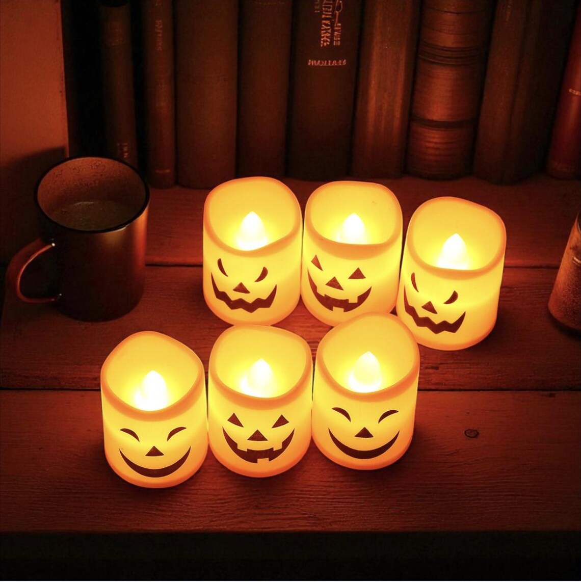Halloween Skull Candle Lantern – LED Flameless Candle Holder, Pumpkin Ghost Light, Haunted House Halloween Decoration
