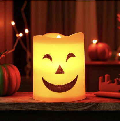 Halloween Skull Candle Lantern – LED Flameless Candle Holder, Pumpkin Ghost Light, Haunted House Halloween Decoration