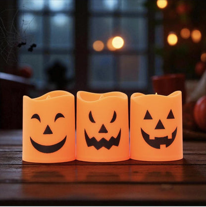 Halloween Skull Candle Lantern – LED Flameless Candle Holder, Pumpkin Ghost Light, Haunted House Halloween Decoration