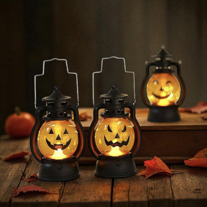 Halloween Lantern Set – Pumpkin & Skull LED Lamps, Haunted House Party Décor, Spooky Halloween Lights