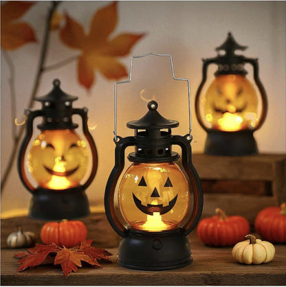 Halloween Lantern Set – Pumpkin & Skull LED Lamps, Haunted House Party Décor, Spooky Halloween Lights