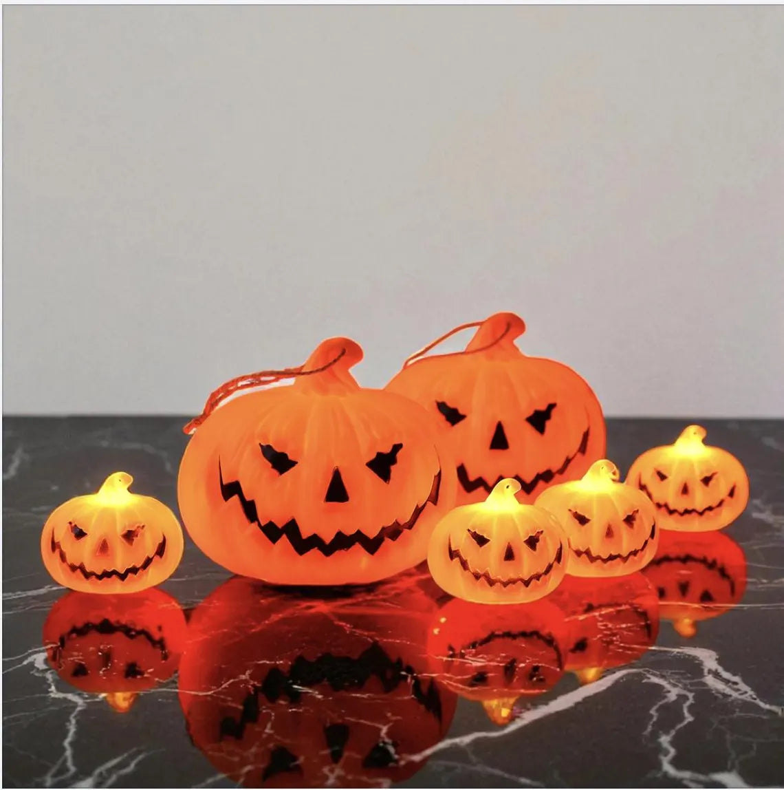 LED Halloween Pumpkin Lantern – Light-Up Ghost Face Jack-O’-Lantern, Indoor & Outdoor Halloween Party Decoration