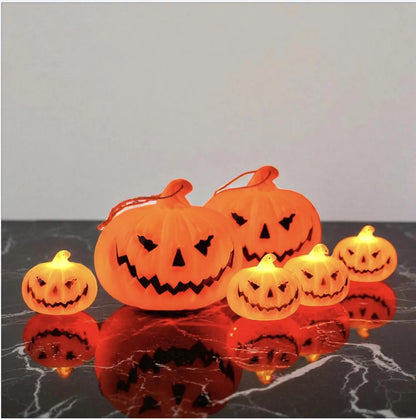 LED Halloween Pumpkin Lantern – Light-Up Ghost Face Jack-O’-Lantern, Indoor & Outdoor Halloween Party Decoration