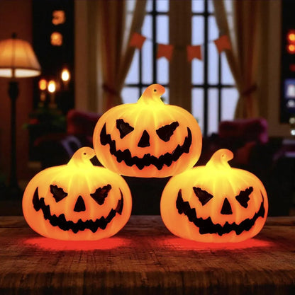 LED Halloween Pumpkin Lantern – Light-Up Ghost Face Jack-O’-Lantern, Indoor & Outdoor Halloween Party Decoration