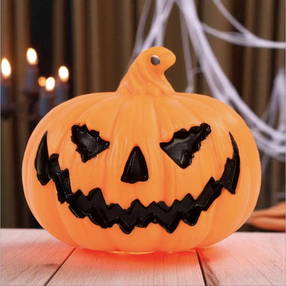 LED Halloween Pumpkin Lantern – Light-Up Ghost Face Jack-O’-Lantern, Indoor & Outdoor Halloween Party Decoration