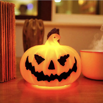 LED Halloween Pumpkin Lantern – Light-Up Ghost Face Jack-O’-Lantern, Indoor & Outdoor Halloween Party Decoration