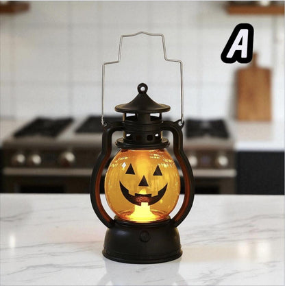 Halloween Lantern Set – Pumpkin & Skull LED Lamps, Haunted House Party Décor, Spooky Halloween Lights