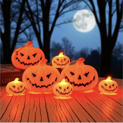 LED Halloween Pumpkin Lantern – Light-Up Ghost Face Jack-O’-Lantern, Indoor & Outdoor Halloween Party Decoration