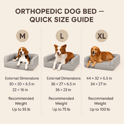 Orthopedic Memory - Foam Dog Sofa Bed for Large Dogs – Waterproof & Washable (M–XL) - mafooouk